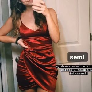 Satin red dress